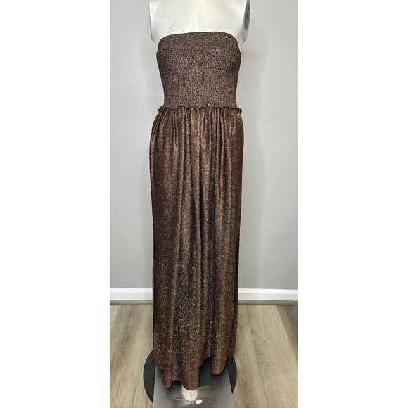 Ramy Brook Women’s Calista Metallic Smocked Maxi Dress XXS $345 - Picture 6 of 12